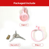Pink Male Chastity Devices Sissy Cage Small Bondage Slave Lock Ring in Varying Sizes: 42mm, 46mm, 48mm, 53mm, 60mm