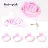 New Pink Cobra Male Chastity Device Positive/Negative With 4 Cock Rings Super Small Bondage Cock Cages 13mm-32mm