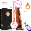 big 21cm vibrating rechargeable artificial telescopic swing heating silicone plug with remote control