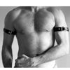 Men PU Leather Armband Harness Belts Adjustable Bondage Body Cage Arm Rings Rave Cosplay Clubwear