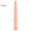 Long Large Beaded Silicone Plug With Suction Cup Base in Tan or Black