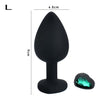 Black Silicone Heart Plug with Removable Jewel