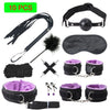 Leather/Nylon Full Adult Kinky Fun Bondage Kit - Multiple Set Variants - Black/Red/Pink/Purple