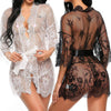 Sexy Women's Transparent Lace Robe in red, white, black, sizes S - XXL