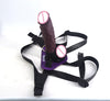 FAAK strapon huge 25.5cm x 5.6cm / 10" x 2.2" realistic silicone plug on adjustable leather belt strap in black or purple