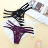 Sexy Women's Transparent Strappy Lace Low rise G-String Thong Lingerie in Apricot Black Blue Purple Red White RoseRed