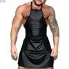 Sexy Men Male Lingerie Plus Size Leather Apron Cosplay Open Crotch Body Stocking