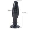 FAAK suction cup vibrating black plug for women or men 3.8cm / 1.5" width, 14.5cm / 5.7" length