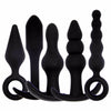 Exotic Silicone Plug with handles various shapes in Black