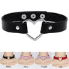 Punk Goth Japanese Harajuku Kawaii Lolita Jewelry PU Leather Collar Heart Necklace