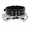 Faux Leather Choker Collar with Clamps