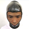 Faux Leather Sexy Mask Cosplay Mask Fetish Black Soft Sexy Bondage Restraints Hood Mesh Mask Slave Men Women Sexy Costumes