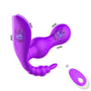 Wearable 3-In-1 Silicone Vibrating Butterfly Female Stimulator in red or purple