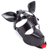 SM Leather Padded Hood Blindfold, Head Harness Mask Gag,  Bondage