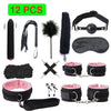 Leather/Nylon Full Adult Kinky Fun Bondage Kit - Multiple Set Variants - Black/Red/Pink/Purple