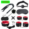 Leather/Nylon Full Adult Kinky Fun Bondage Kit - Multiple Set Variants - Black/Red/Pink/Purple