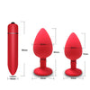 Fiery Red Silicone Plug Set with Mini Vibrating Bullet