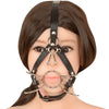 Open Mouth Gag with Nose Hook Plug Leather Harness Bondage Restraints