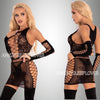 Women Fishnet Night Dress Hot Bodycon Clubwear Vestido Catsuit  Transparent Mini Dresses