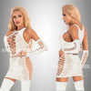 Women Fishnet Night Dress Hot Bodycon Clubwear Vestido Catsuit  Transparent Mini Dresses