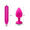 Silicone Plug Set with Vibrating Bullet Prostate Massager - Small, Medium, Large - Black or Pink Color