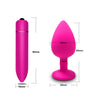 Silicone Plug Set with Vibrating Bullet Prostate Massager - Small, Medium, Large - Black or Pink Color