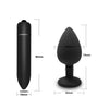 Silicone Plug Set with Vibrating Bullet Prostate Massager - Small, Medium, Large - Black or Pink Color