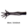 Elegant Kinky Faux Leather Wetlook Opera Gloves, elbow length - for cosplay play parties dominatrix