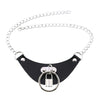 Goth Black Leather Choker Necklace