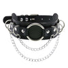 Goth Black Leather Choker Necklace