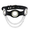 Goth Black Leather Choker Necklace