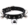 Goth Black Leather Choker Necklace