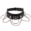 Goth Black Leather Choker Necklace