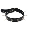 Goth Black Leather Choker Necklace