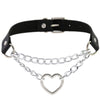 Goth Black Leather Choker Necklace