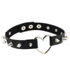 Goth Black Leather Choker Necklace