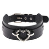 Goth Black Leather Choker Necklace