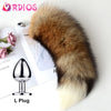 Exotic Detachable Real Fox Tail Metal Plug - Small, Medium, Large - Variety of Styles