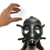 Ftshist Half-Face Silica Gel Gas Mask Fetish Latex Breathing Bag Rubber Tube Accessory SM Conquer Choking Headgear Cosplay Wear