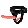 Double Ended dong Harness DP Strap on with 18.5cm L beaded plug in black or purple single or double headed small medium