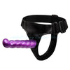 Double Ended dong Harness DP Strap on with 18.5cm L beaded plug in black or purple single or double headed small medium