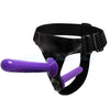 Double Ended dong Harness DP Strap on with 18.5cm L beaded plug in black or purple single or double headed small medium