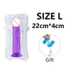 Huge Realistic Suction Cup Big Jelly Plug for Lesbian Woman in XS, S, M, L, XL, XXL and Various Colors: transparent, purple, black, flesh