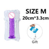 Huge Realistic Suction Cup Big Jelly Plug for Lesbian Woman in XS, S, M, L, XL, XXL and Various Colors: transparent, purple, black, flesh