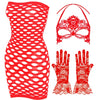 3 IN 1 Set Exotic Bodysuits +Mesh Jacquard Gloves+Lace Mask Ball Masquerade Women Underwear Fishnet Bodystockings Teddies Mujer