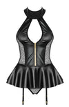 New Plus Size S-4XL Adult Black Nightclub Patent Leather Clothing Women Faux Leather Bodycon Fetish Jumpsuit PU Lace Bodysuit