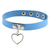 Blue Leather Rock Punk Choker Necklace Bondage Collar