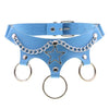 Blue Leather Rock Punk Choker Necklace Bondage Collar